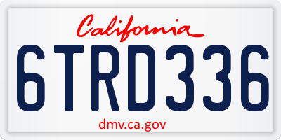 CA license plate 6TRD336