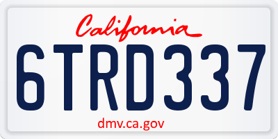 CA license plate 6TRD337