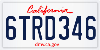 CA license plate 6TRD346