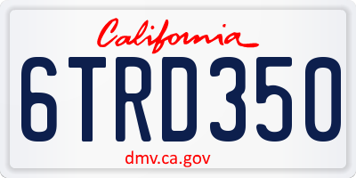 CA license plate 6TRD350