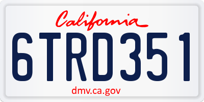 CA license plate 6TRD351