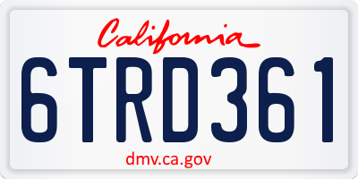 CA license plate 6TRD361