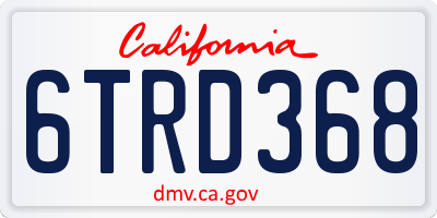 CA license plate 6TRD368