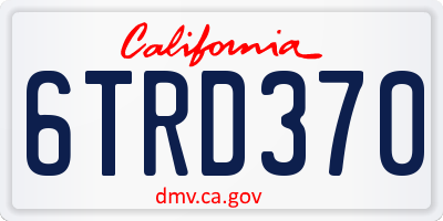 CA license plate 6TRD370