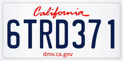 CA license plate 6TRD371