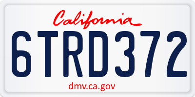 CA license plate 6TRD372