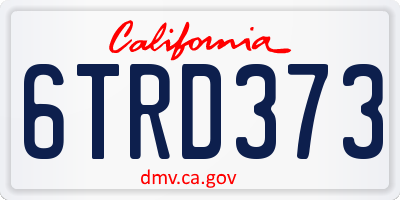 CA license plate 6TRD373