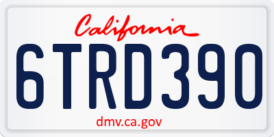 CA license plate 6TRD390