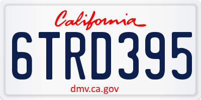 CA license plate 6TRD395