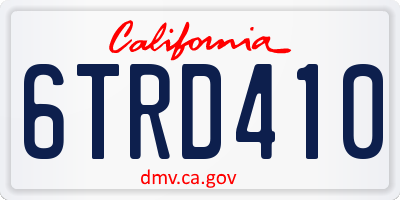 CA license plate 6TRD410