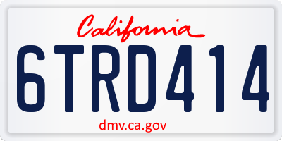 CA license plate 6TRD414