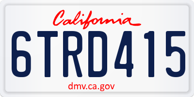 CA license plate 6TRD415