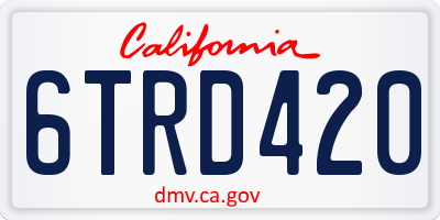 CA license plate 6TRD420