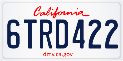 CA license plate 6TRD422