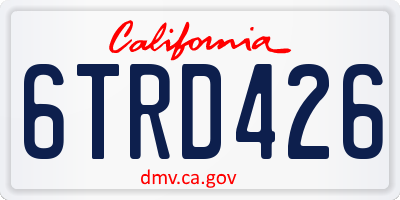 CA license plate 6TRD426