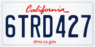 CA license plate 6TRD427