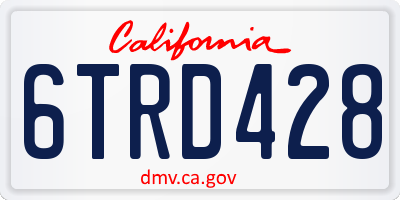 CA license plate 6TRD428