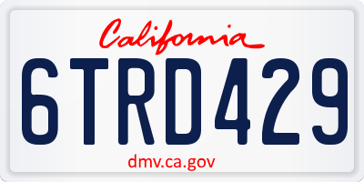 CA license plate 6TRD429