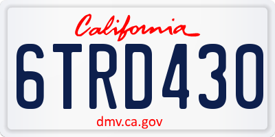 CA license plate 6TRD430