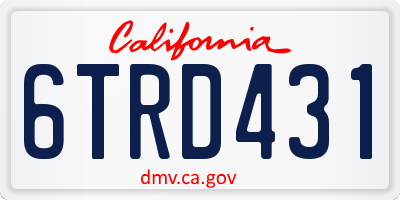 CA license plate 6TRD431