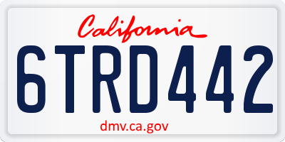 CA license plate 6TRD442