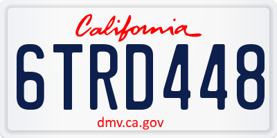 CA license plate 6TRD448