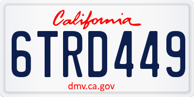 CA license plate 6TRD449