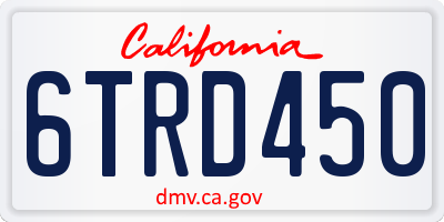 CA license plate 6TRD450