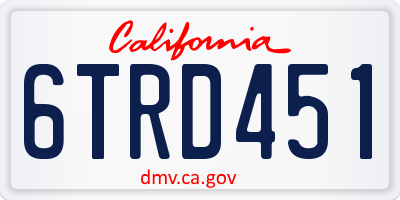 CA license plate 6TRD451