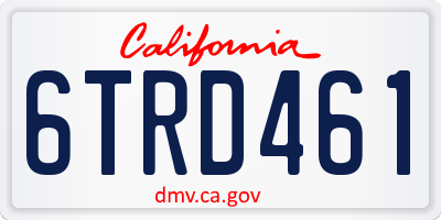 CA license plate 6TRD461