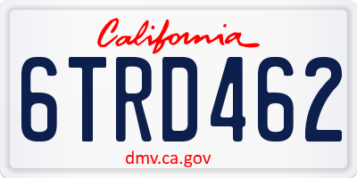 CA license plate 6TRD462