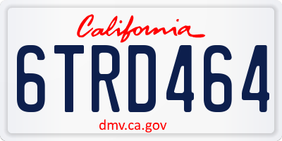 CA license plate 6TRD464