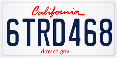 CA license plate 6TRD468