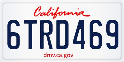 CA license plate 6TRD469