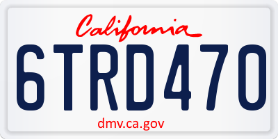 CA license plate 6TRD470