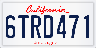 CA license plate 6TRD471