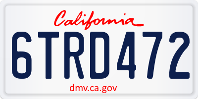 CA license plate 6TRD472