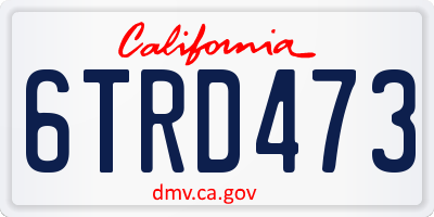 CA license plate 6TRD473