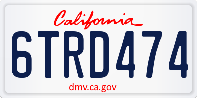 CA license plate 6TRD474