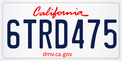 CA license plate 6TRD475
