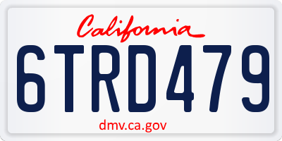 CA license plate 6TRD479