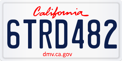 CA license plate 6TRD482