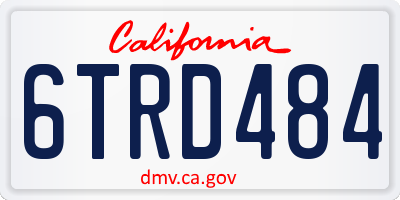 CA license plate 6TRD484