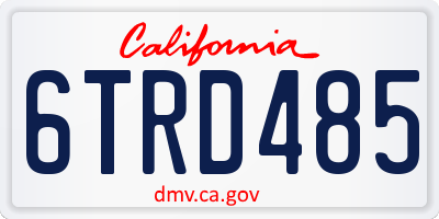 CA license plate 6TRD485