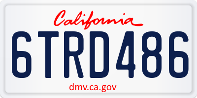CA license plate 6TRD486