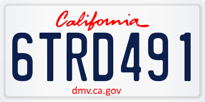 CA license plate 6TRD491