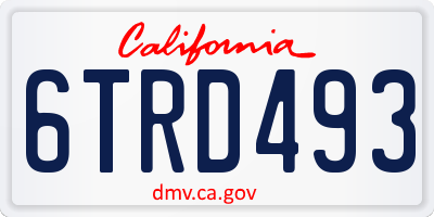 CA license plate 6TRD493