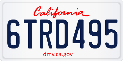CA license plate 6TRD495