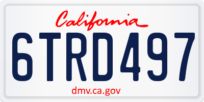 CA license plate 6TRD497