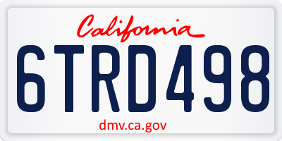 CA license plate 6TRD498